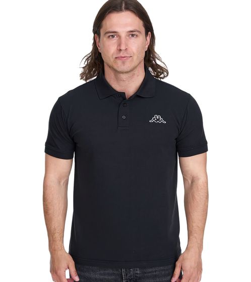 Polo da uomo Kappa in cotone con piccolo ricamo Polo a maniche corte in piquet di cotone 303173NC A03 Nero