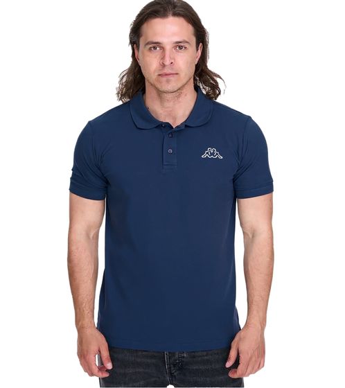 Polo da uomo Kappa in cotone con piccolo ricamo Polo a maniche corte in piquet 303173NC A05 blu scuro
