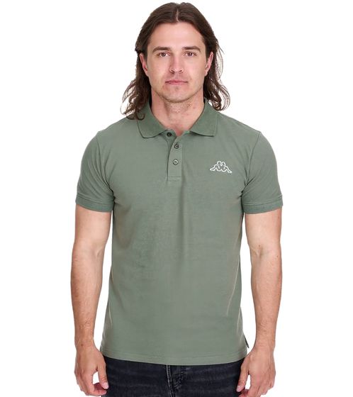 Polo da uomo Kappa in cotone con piccolo ricamo Polo a maniche corte in piquet di cotone 303173NC A02 verde