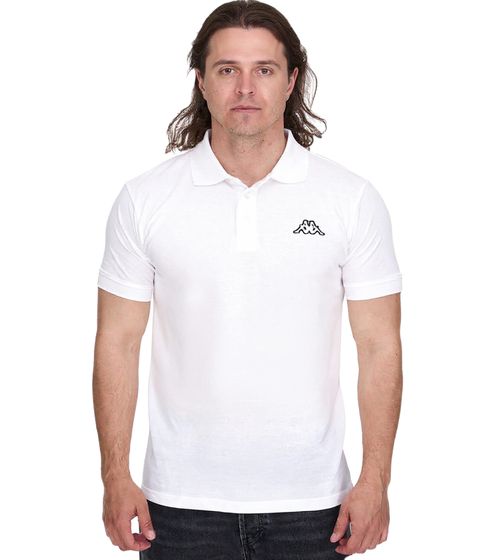 Polo da uomo Kappa in cotone con piccolo ricamo Polo a maniche corte in piquet di cotone 303173NC A04 Bianco