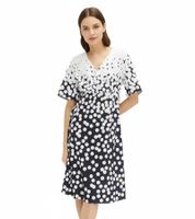 Robe d'été femme à pois all-over, mini-robe légèrement évasée 942863 Blanc/Bleu