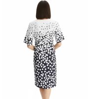 Robe d'été femme à pois all-over, mini-robe légèrement évasée 942863 Blanc/Bleu