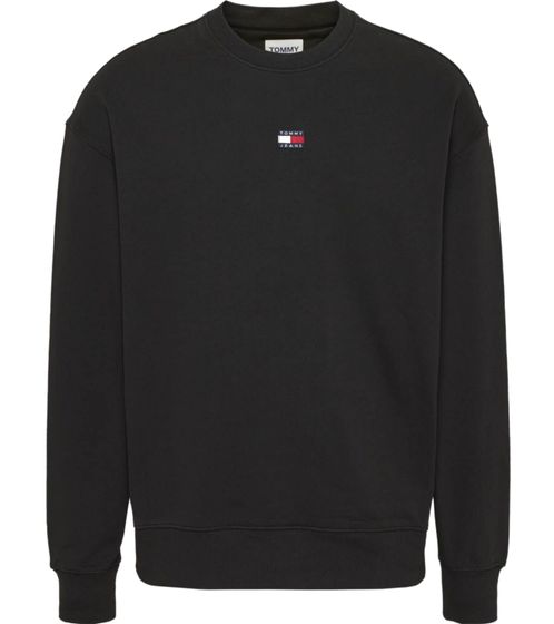 TOMMY JEANS Men's Crew Neck Sweater, Long Sleeve Cotton Sweater, Sweat Pullover DM0DM16370 BDS Black