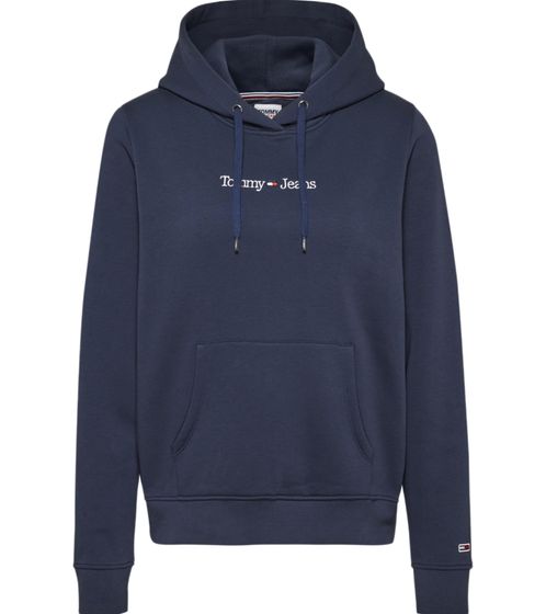 TOMMY JEANS Serif Women's Hoodie, Long-Sleeved Cotton Hoodie, Sweat-Sweater DW0DW15649 C87 Dark Blue