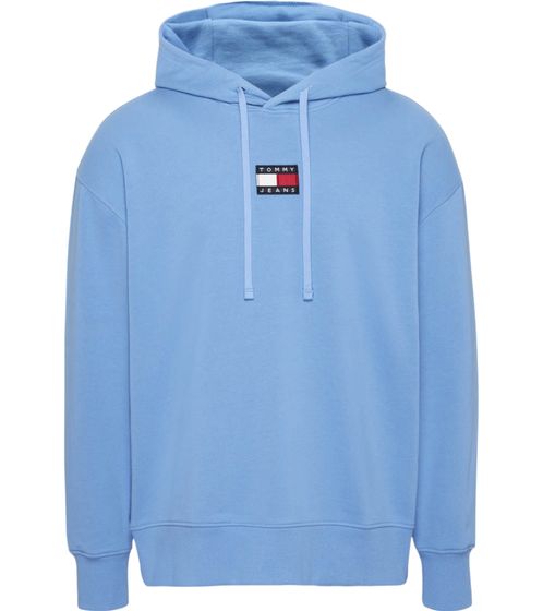 Sweat à capuche et manches longues pour homme TOMMY JEANS, en coton, DM0DM16384 CY7, bleu clair/rose