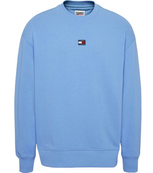 TOMMY JEANS Men's Crew Neck Sweater, Long-Sleeved Shirt, Cotton Pullover, Sweat-Sweater DM0DM16370 CY7 Light Blue