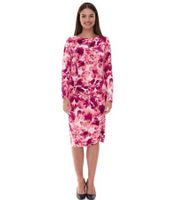 Robe midi moulante pour femme, robe d'été à imprimé floral et fronces latérales 928586 Rose