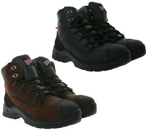 RED WING SHOES SB and S3 safety shoes with SwenFlex Pro sole and ForceGuard system. Work boots with TredMax sole. Factory Second lace-up boots in brown or black.