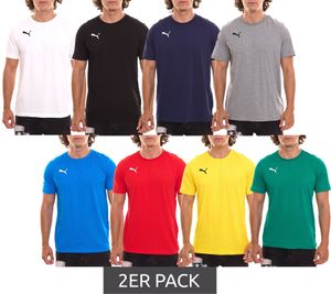 2er Sparpack PUMA TeamGoal 23 Casual Herren T-Shirt mit Logo-Stickerei Baumwoll-Shirt Fußball 656578 Schwarz, Navy, Grau, Hellblau, Weiß, Rot, Gelb oder Grün