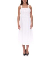 Robe de printemps pour femme avec petit nœud. Robe de plage en coton. Robe midi sans manches. 915362 Blanc