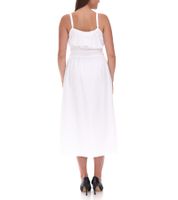 Robe de printemps pour femme avec petit nœud. Robe de plage en coton. Robe midi sans manches. 915362 Blanc