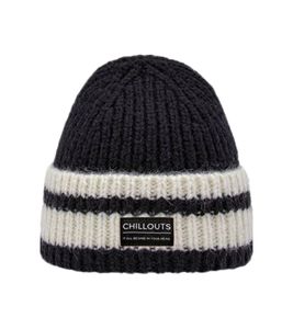 CHILLOUTS Cooper Hat Beanie warm winter hat with stripes cozy knitted beanie with logo emblem 35138533 Black