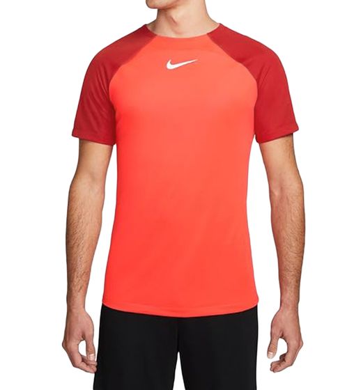 NIKE Men's Sustainable Training Shirt with DRI-FIT Technology Made from Recycled Materials. Breathable Sports Shirt with Mesh Inserts. Short-Sleeved Shirt DH9225-635 Neon Orange/Red