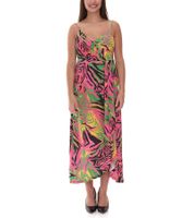 Robe longue d'été légère pour femme à imprimé floral 954051 Vert/Rose/Jaune/Noir/Orange