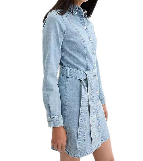 Women's Cotton Dress, Spring Dress with Button Front, Summer Dress, Mini Dress, Denim Dress 926748 Light Blue