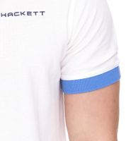 HACKETT LONDON GOLF Herren Baumwoll-Shirt Polo-Shirt Kurzarm-Shirt Pique-Strick HMX1005D Weiß/Hellblau HACKETT LONDON GOLF Herren Baumwoll-Shirt Polo-Shirt Kurzarm-Shirt Pique-Strick HMX1005D Weiß/Hellblau