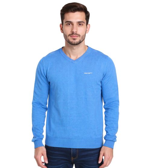 HACKETT LONDON GOLF Maglione in maglia a maniche lunghe con scollo a V in cotone da uomo HMX5000D Blu