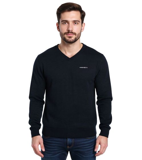 HACKETT LONDON GOLF Men's Cotton V-Neck Knit Sweater Long Sleeve Shirt HMX5000F Black