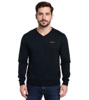 HACKETT LONDON GOLF Men's Cotton V-Neck Knit Sweater Long Sleeve Shirt HMX5000F Black