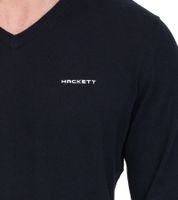 HACKETT LONDON GOLF Men's Cotton V-Neck Knit Sweater Long Sleeve Shirt HMX5000F Black