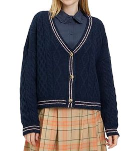 Tamaris Cardigan Women's Cardigan in Braided Design Spring Jacket 82671526 Dark Blue