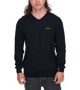 HACKETT LONDON GOLF Men's Cotton V-Neck Sweater, Long-Sleeved Shirt, HMX500F, Black