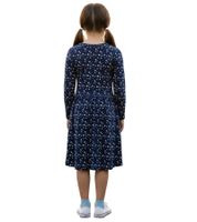 Vestido de algodón para niña KIDSWORLD con estampado de flores y estrellas, color negro o azul oscuro.
