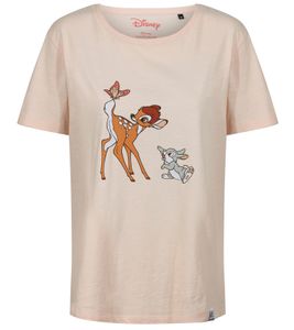 RE:COVERED X Disney Women's T-Shirt with Bambi and Thumper Design, Cotton Crew Neck, RCDIF2066 Pink