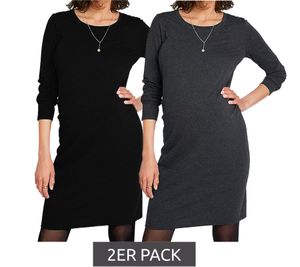 Women's Basic 2-Pack Maternity Dress, Spring Dress, Sweater Dress, Pregnancy Dress, Mini Dress, Maternity Wear 936292 Gray/Black