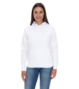 Elevate Charon Women's Hoodie, Simple Cotton Pullover with Kangaroo Pocket, Sweater 3823401 White