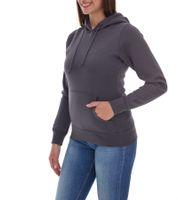 Elevate Charon Damen Hoodie schlichter Baumwoll-Pullover mit Kängurutasche Sweater 3823482 Grau