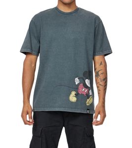 RE:COVERED X Disney Marching Mickey Relaxed Men's T-Shirt with Mickey Marching Print Cotton Shirt MMDIS2685 Gray