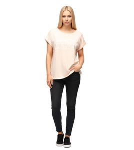 RE:COVERED X STAR WARS Women's T-Shirt with Lettering, Cotton T-Shirt, Crew Neck, Boyfriend Fit, RCDIF2060 Pink