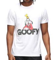 T-shirt homme RE:COVERED X Disney avec grand imprimé Goofy Geef, en coton, col rond, blanc, MMDIS2797