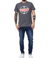 RE:COVERED X BUDWEISER Men's T-Shirt with Large "King of Beers" Print, Everyday Shirt, Short-Sleeved Shirt, MMABI399 Gray
