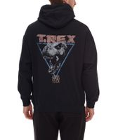 RE:COVERED X Jurassic Park Men's Hoodie with "T-Rex 1993 Vintage" Print Hoodie MMUNV2456 Black