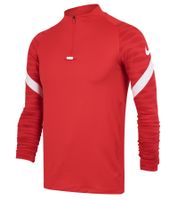 NIKE Strike 21 Dry Drill Longsleeve Herren Trainings-Pullover mit Half-Zip Sport-Troyer mit Dry-Fit Langarm-Shirt CW5858-657 Rot