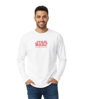 RE:COVERED X STAR WARS Camisa de manga larga para hombre El Imperio Contraataca Camisa de algodón Manga larga MMSTW2452 Blanco/Rojo