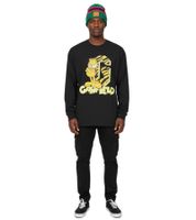 RE:COVERED X nickelodeon Camisa de cuello redondo para hombre con estampado de Garfield, manga larga de algodón MMNICK323 Negro