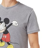 RE:COVERED X Disney Men's T-Shirt with Mickey Mouse Print, Cotton Crew Neck, PCDIS1149 Gray