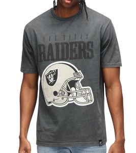 T-shirt homme RE:COVERED X NFL Raiders avec logo en coton, col rond, gris, MMNFL1189
