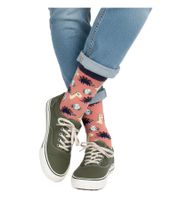 1 par de calcetines largos de algodón para hombre con estampado de dinosaurios mostaza y escalofriantes, talla 18-DINO, rosa, azul y beige.