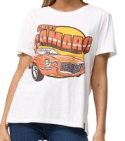 RE:COVERED Vintage Chevy Camaro Women's T-Shirt with Car Print, Cotton Shirt, Short-Sleeved Shirt MMPKC475 Ecru-White