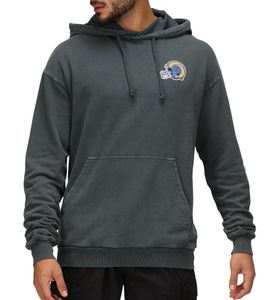 Sweat à capuche RE:COVERED X NFL Los Angeles Rams pour homme avec inscription Rams, en coton, manches longues, gris, RCNFL1316H