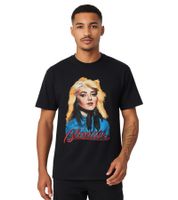 T-shirt durable pour homme RE:COVERED X BLONDIE avec imprimé Debbie Harry, t-shirt cool en coton MMESY127 Noir