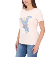RE:COVERED X Disney Women's T-Shirt with Dumbo Print, Cotton Crew Neck, RCDIF2069 Pink