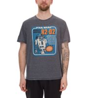 RE:COVERED X STAR WARS Men's T-Shirt with R2D2 Print, Cotton Shirt, Short-Sleeved Shirt AKSTW2229 Dark Gray