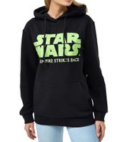 RE:COVERED X Disney Women's Hoodie with "STAR WARS The Empire Strikes Back" Lettering Print Hoodie MMSTW2399 Black