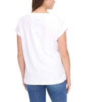 RE:COVERED X Smileyworld Women's T-Shirt with Colorful Smileys, Cotton Crew Neck, RCSMLYWD460 White