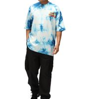 RE:COVERED X CAPCOM Men's T-Shirt with Street Fighter Vega Print, Cotton Crew Neck T-Shirt MMDIF1879 Blue